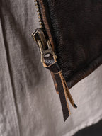 Rugged Pull-Up Cowhide Leather Jacket (LJ2081 Brown)