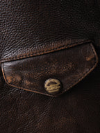 Rugged Pull-Up Cowhide Leather Jacket (LJ2081 Brown)