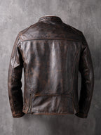 Classic J100 Vintage Motorcycle Jacket（LJ2138 Brown）