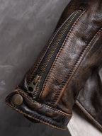 Classic J100 Vintage Motorcycle Jacket（LJ2138 Brown）